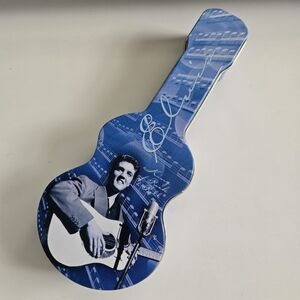 Vintage Elvis Presley Guitar-Shaped Tin Storage Box